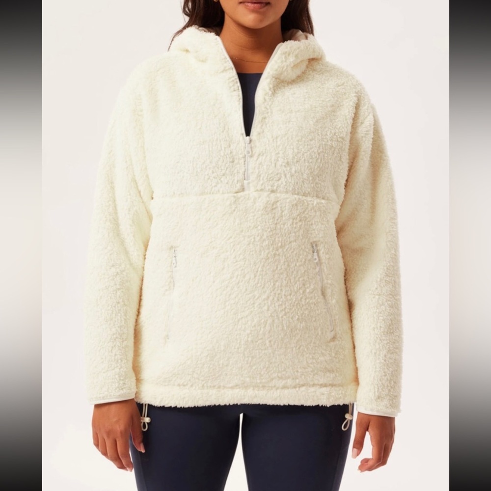 NWT WHITE Recycled Fleece Hoodie